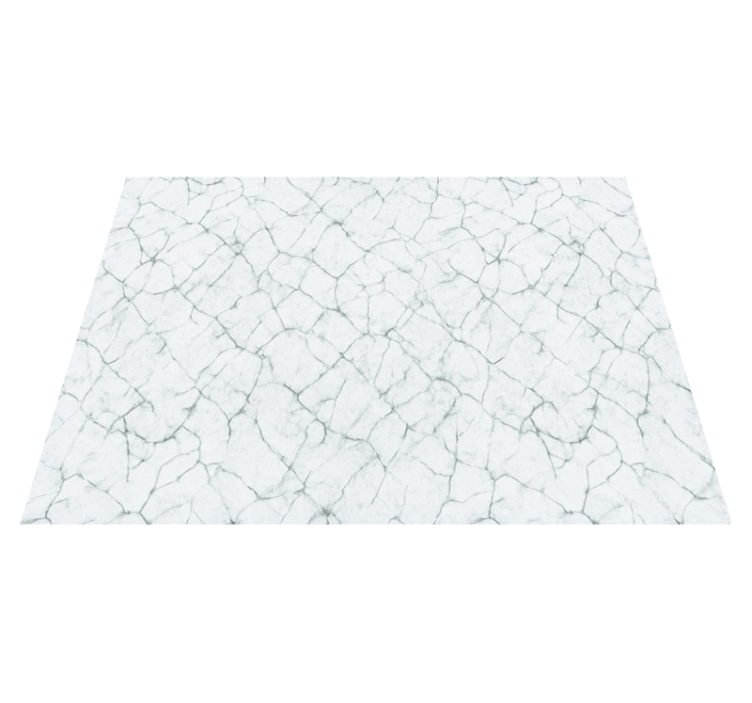 White cracked marble bedroom vinyl rug - TenStickers