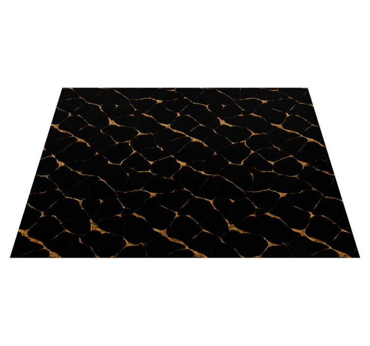 Bedroom vinyl rug black marble with gold veins - TenStickers