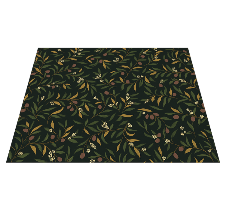Bedroom vinyl rug with simple repetitive floral design - TenStickers
