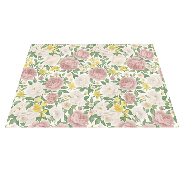 Smokey mysterious botanical motif bedroom vinyl rug - TenStickers