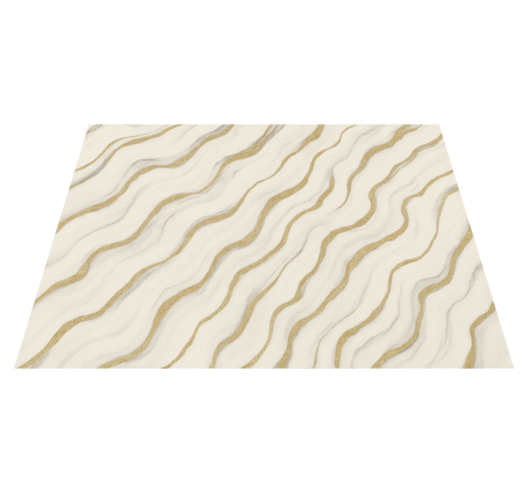 Bedroom vinyl rug white grey marble with gold lines - TenStickers