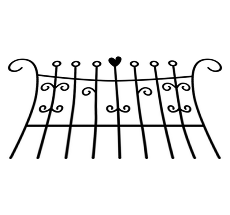 Bedroom vinyl rug heart fence design - TenStickers