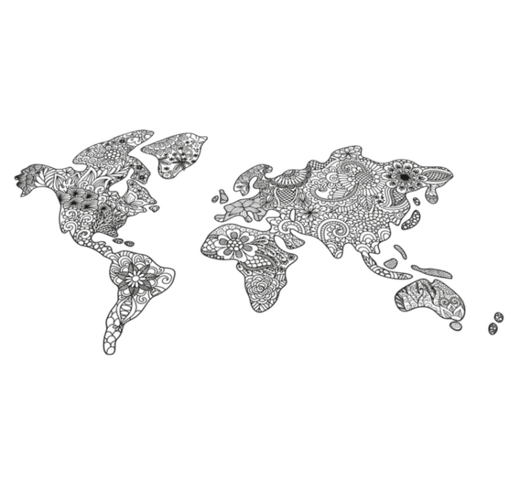 Bedroom vinyl rug mandala map design - TenStickers