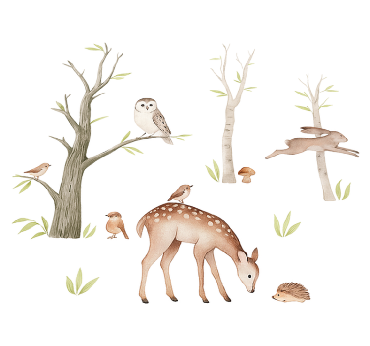 Autumn calmed forest bedroom vinyl rug - TenStickers