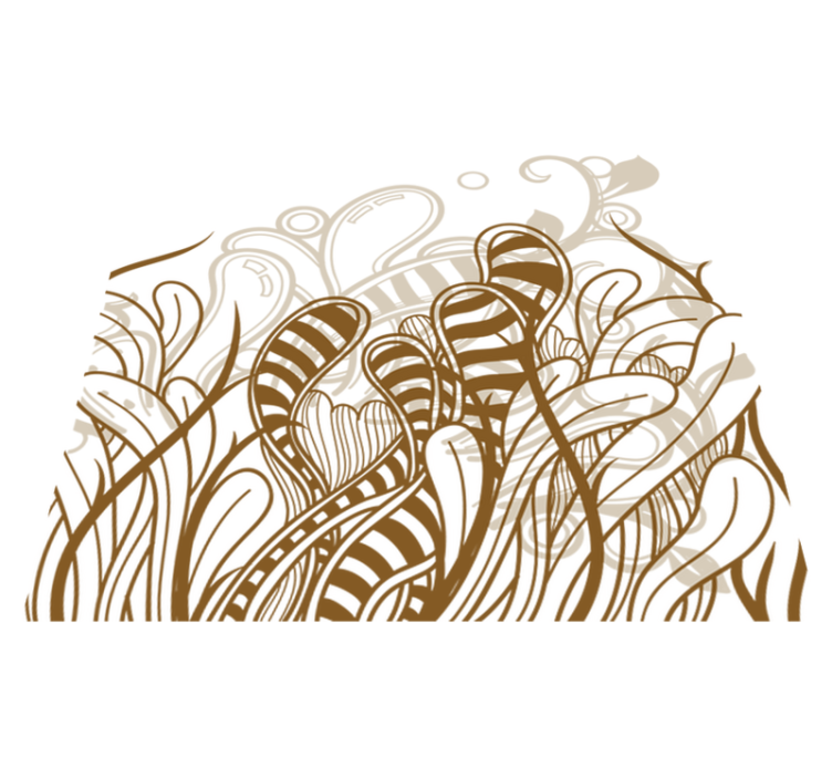 Bedroom vinyl rug abstract plant design - TenStickers