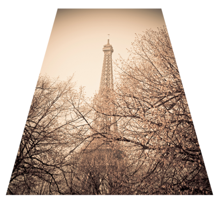 Bedroom vinyl rug eiffel tower trees design - TenStickers