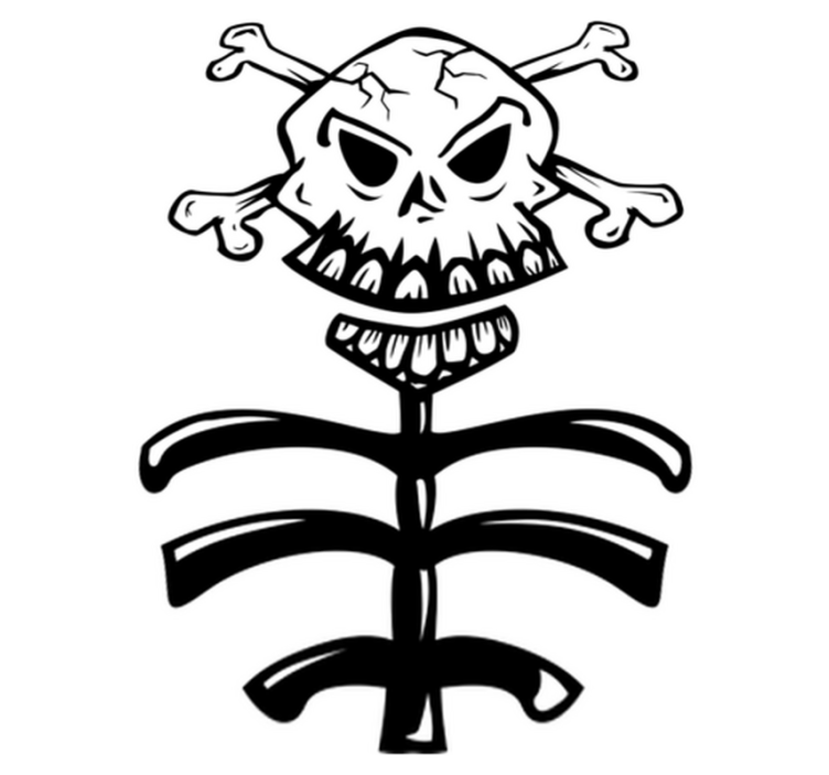 Bedroom vinyl rug skull and trunk design - TenStickers