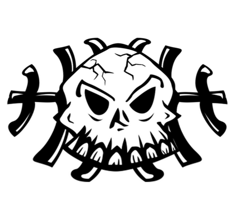 Bedroom vinyl rug decorative skull logo - TenStickers