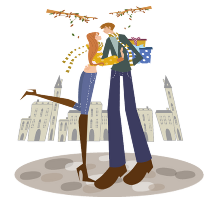 Bedroom vinyl rug autumn couple decorative vinyl - TenStickers