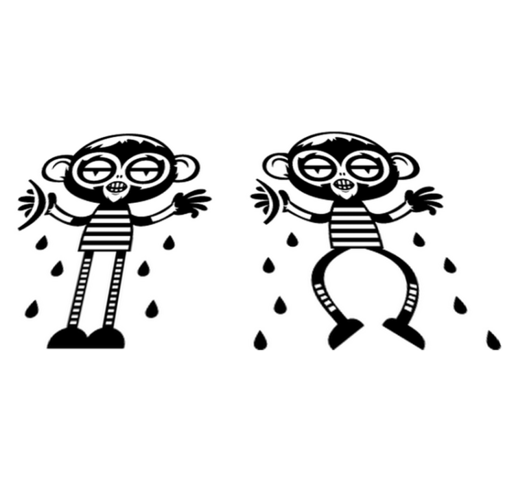 Bedroom vinyl rug monkey couple decor - TenStickers