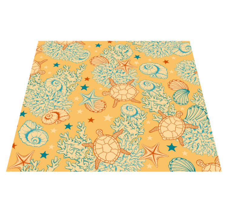 Bedroom vinyl rug underwater life soft colors - TenStickers
