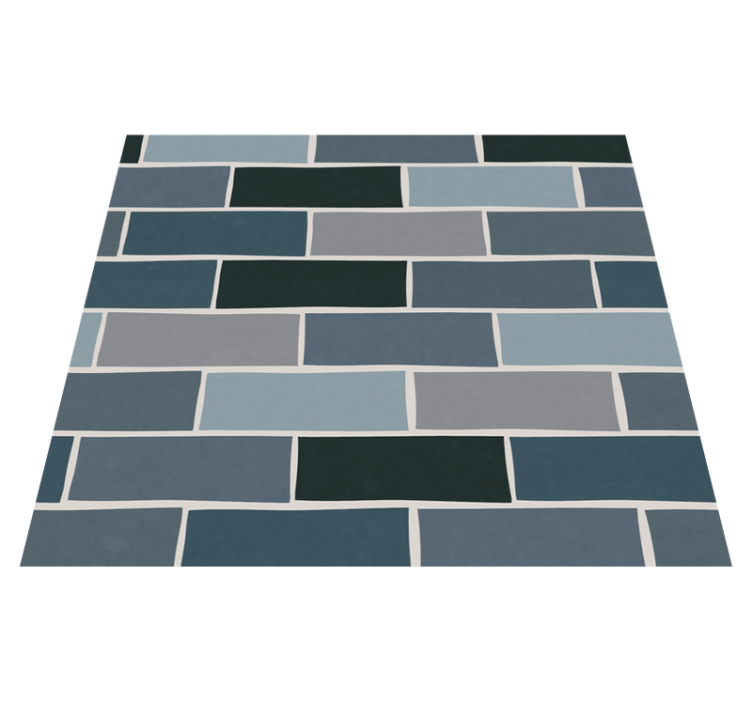 Bedroom vinyl rug in stone gray brick design - TenStickers