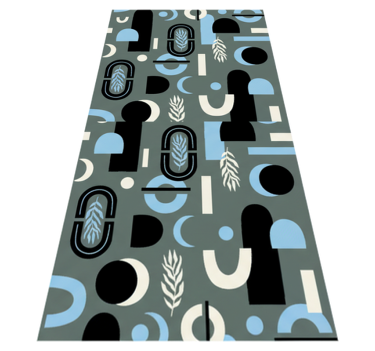 Bedroom vinyl rug with geometric abstract design - TenStickers