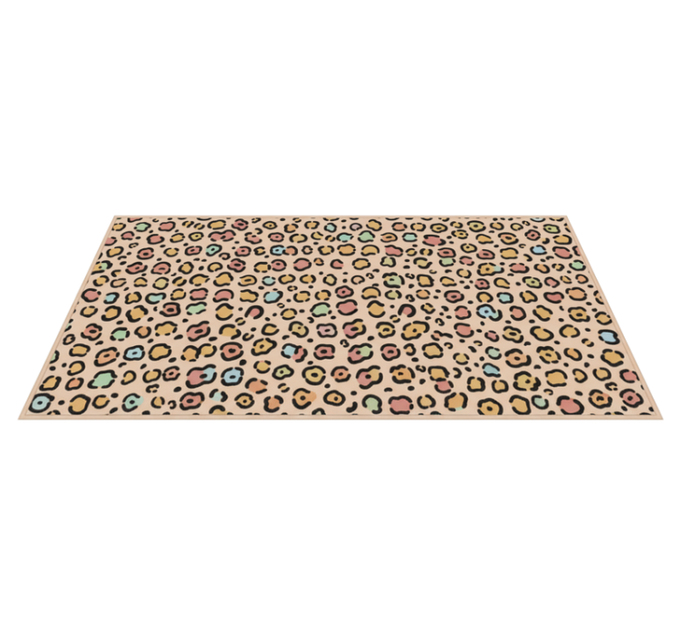 Bedroom vinyl rug in pastel leopard print - TenStickers