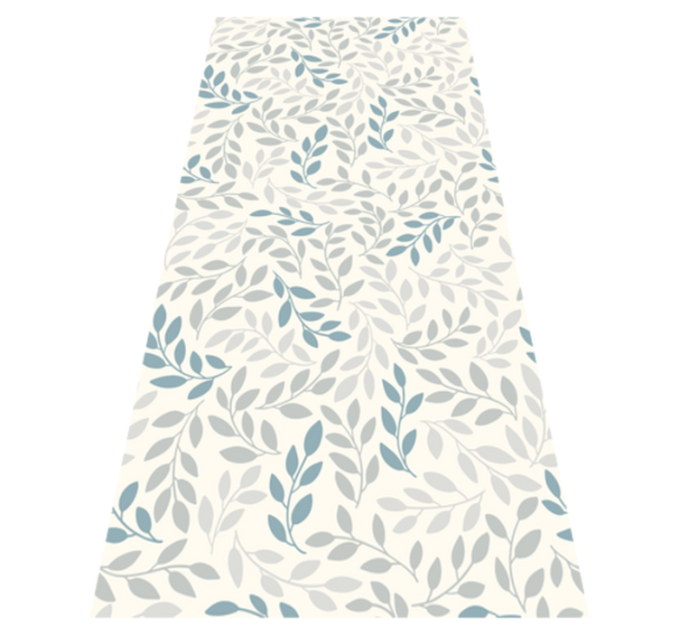 Bedroom vinyl rug in blue ombre small leaves - TenStickers