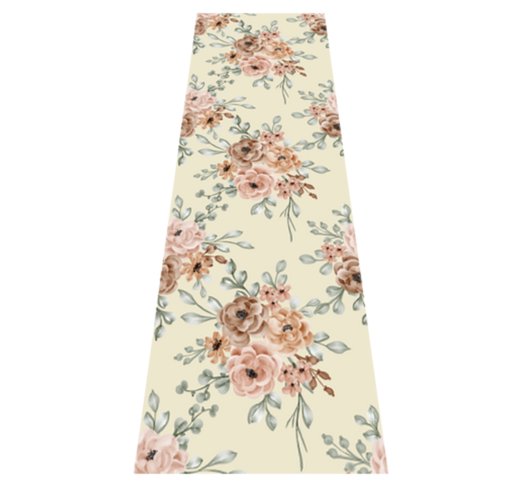 Bedroom vinyl rug with romantic large rose painting - TenStickers