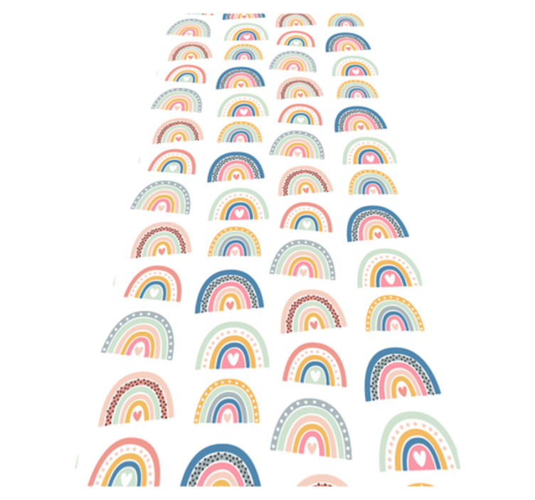 Bedroom vinyl rug with colorful minimalist rainbows - TenStickers
