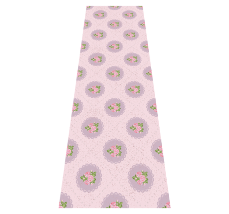 Bedroom vinyl rug in shabby chic pink checkered pattern - TenStickers