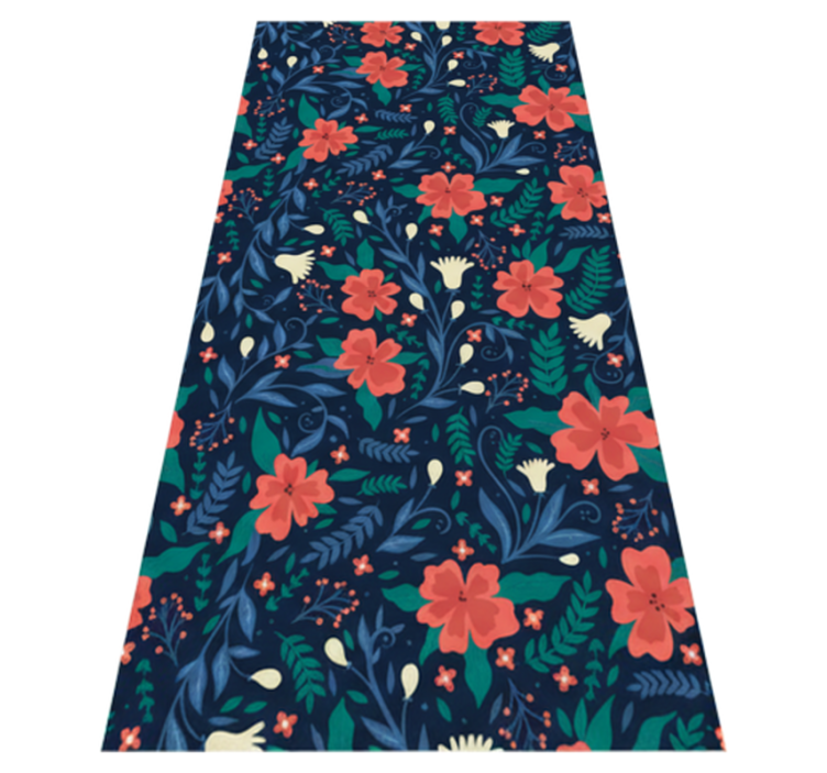 Bedroom vinyl rug with nordic floral art design - TenStickers