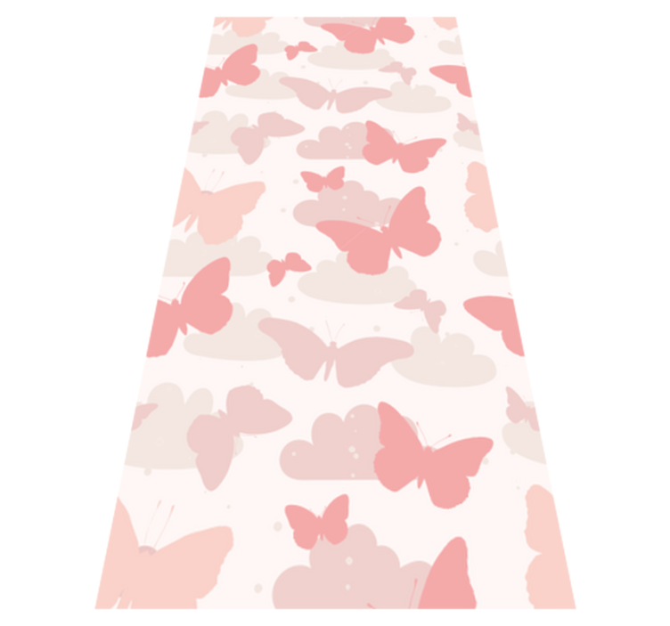 Bedroom vinyl rug in pastel butterfly design - TenStickers