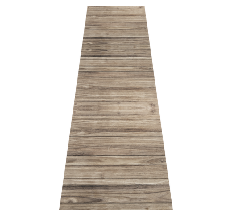 Gray rustic horizontal wooden planks bedroom vinyl rug - TenStickers