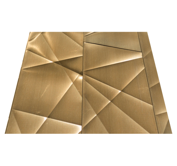 Bedroom vinyl rug with 3d golden polygon design - TenStickers