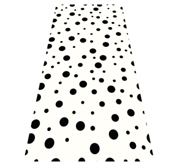 Bedroom vinyl rug with black and white polka dots - TenStickers
