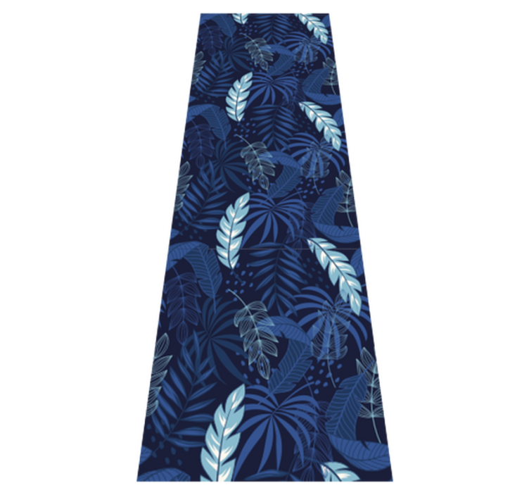 Bedroom vinyl rug blue maranta and panther - TenStickers
