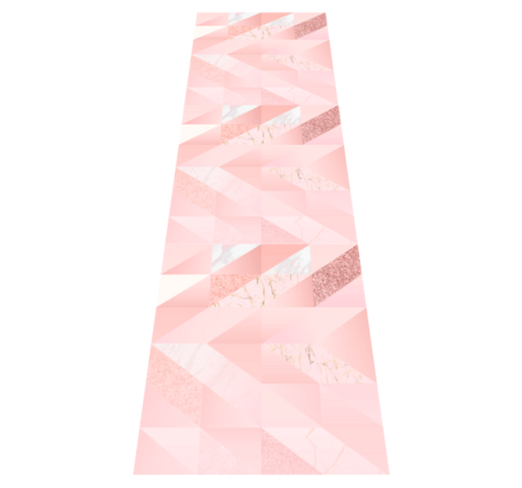 Bedroom vinyl rug with feminine pink geometric design - TenStickers