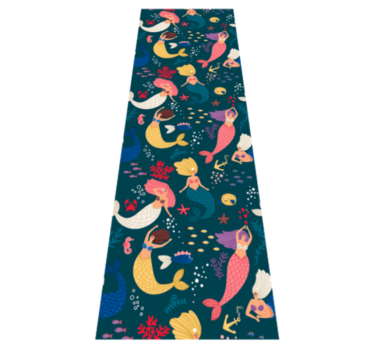 Bedroom vinyl rug in dark blue mermaid pattern - TenStickers