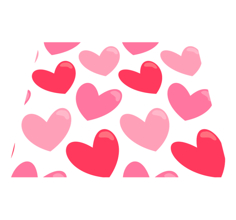 Bedroom vinyl rug with large heart shapes - TenStickers