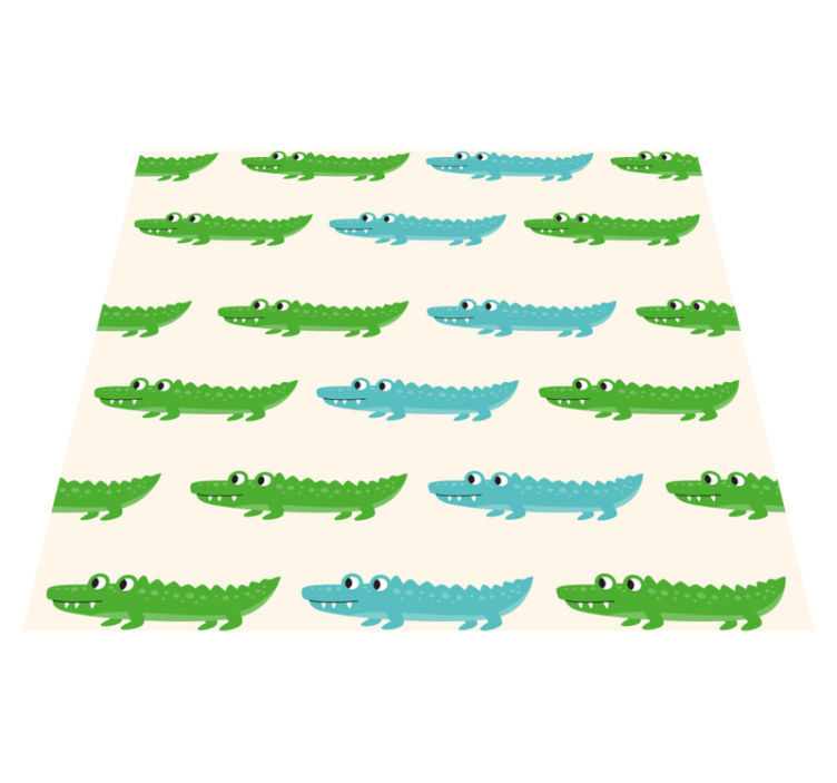 Kids green and blue crocodile bedroom vinyl rug - TenStickers