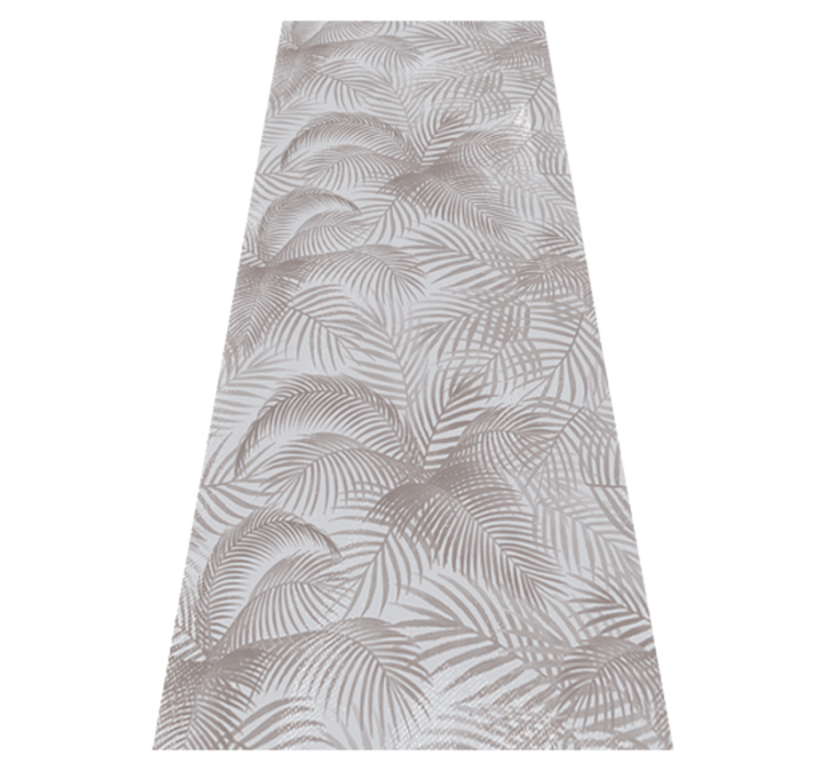 Gray 80's elegant botanical bedroom vinyl rug - TenStickers