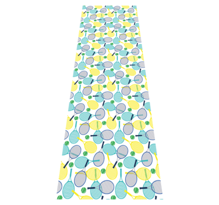 Bedroom vinyl rug with vibrant racket designs - TenStickers