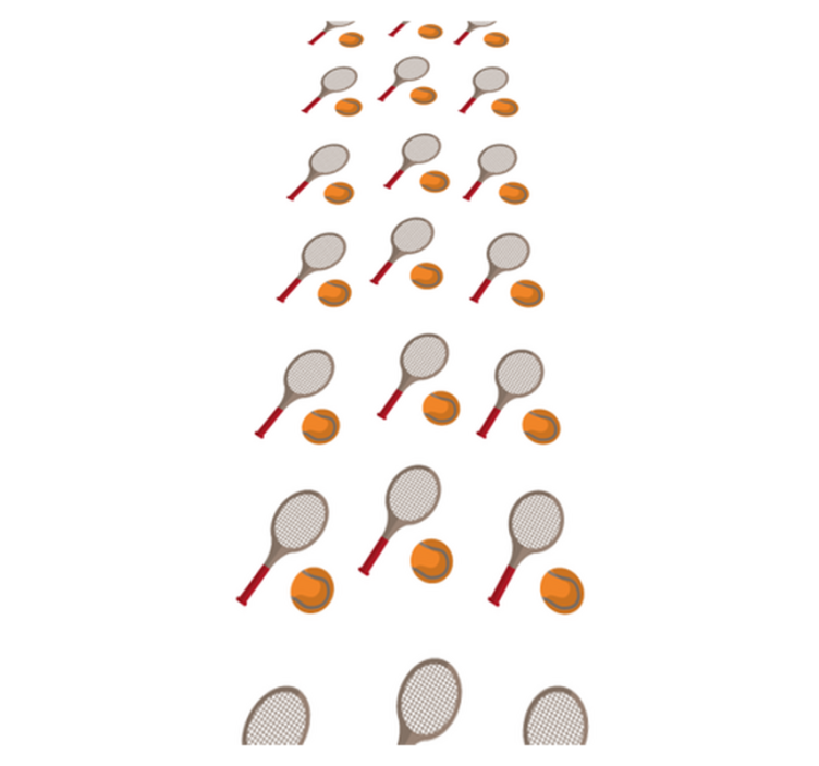 Bedroom vinyl rug with tennis rackets and balls - TenStickers