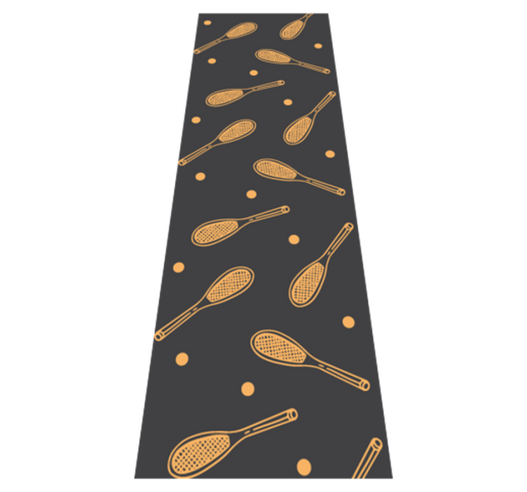 Bedroom vinyl rug with orange rackets and balls design - TenStickers