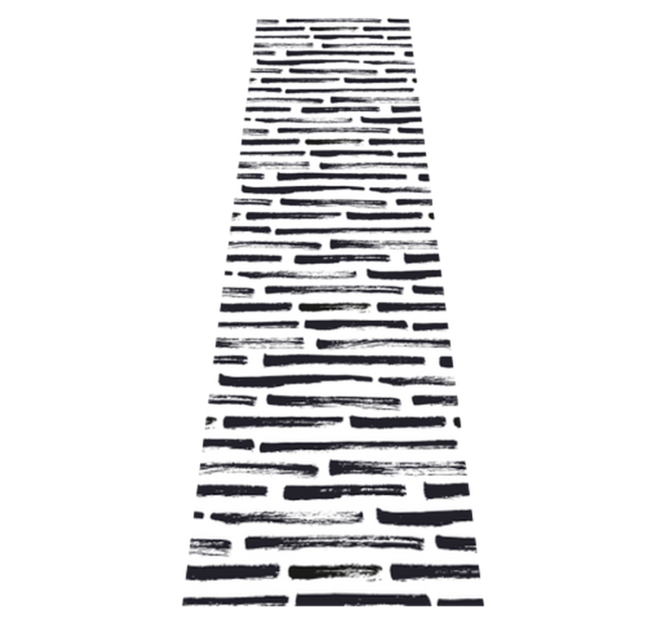 Vintage black lines on white bedroom vinyl rug - TenStickers