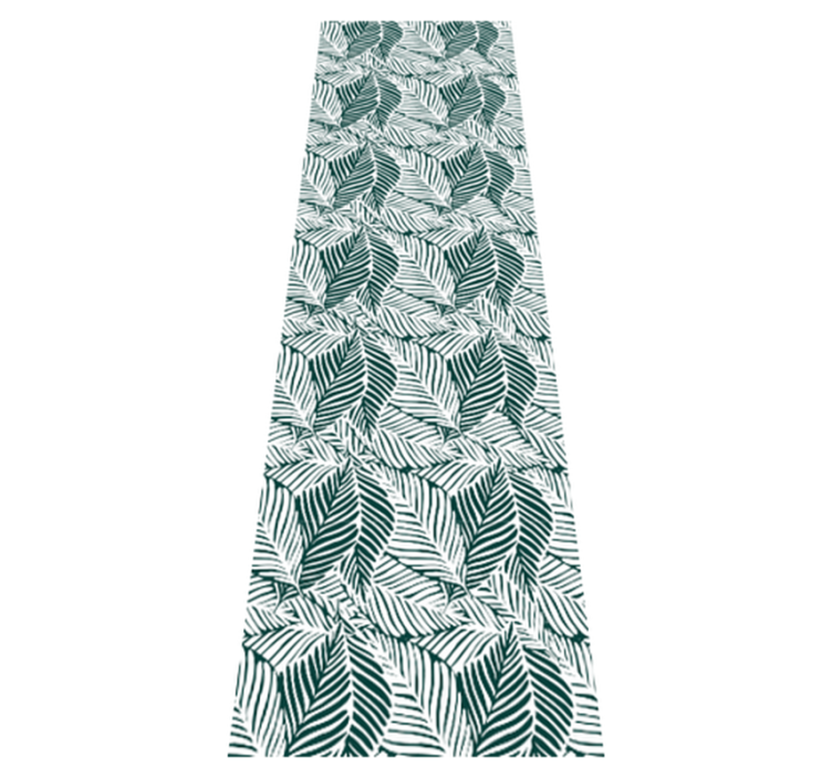 Bedroom vinyl rug with green and white leaves - TenStickers