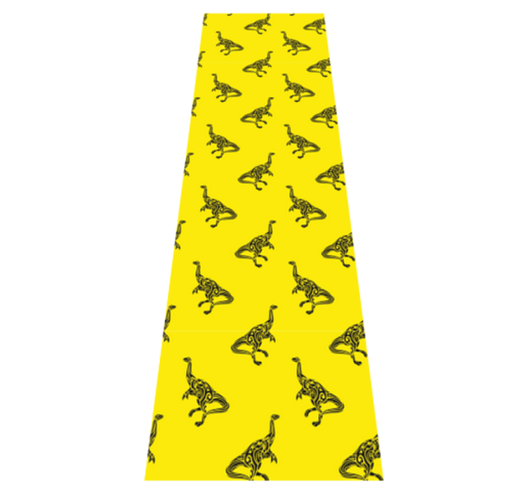 Bedroom vinyl rug brachiosaurus symbols on yellow - TenStickers