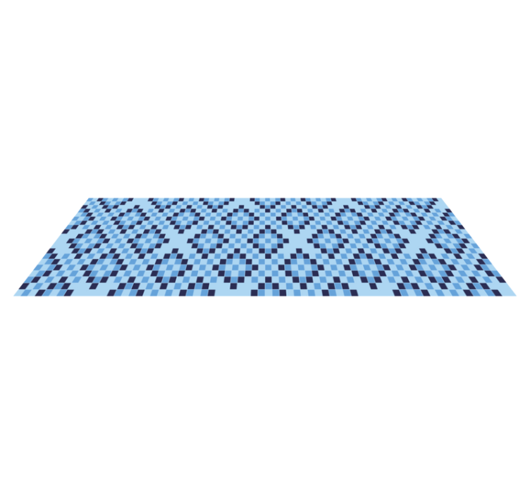 Geometric Blue Pixel Pattern Rug - TenStickers