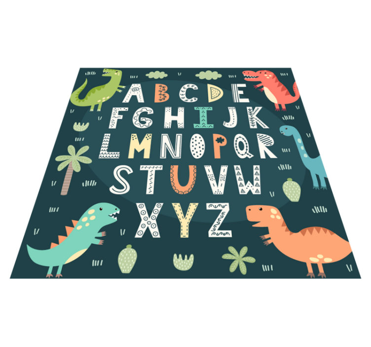 Dinosaur alphabet vinyl rug - TenStickers