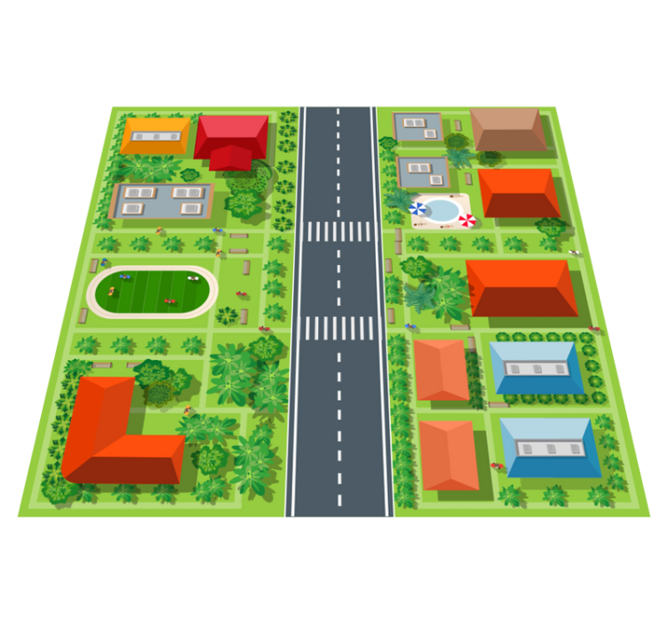 Magnific city road vinyl rug for kids - TenStickers