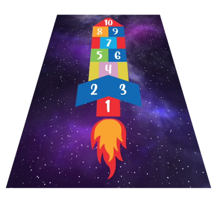 Galactic Hopscotch vinyl rug gaming - TenStickers