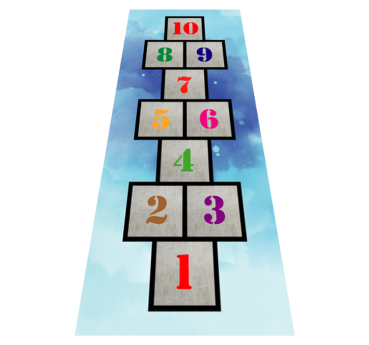 Hopscotch Fun vinyl rug gaming - TenStickers