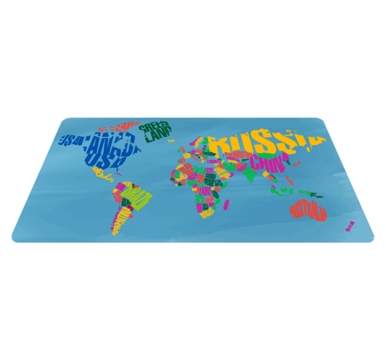 Colorful Map Montage world map vinyl rug - TenStickers