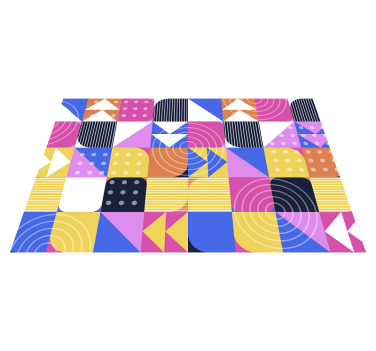 Geometric vinyl rug geometric pattern play - TenStickers