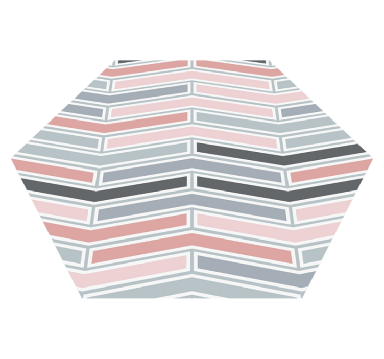 Geometric vinyl rug with linear design - TenStickers