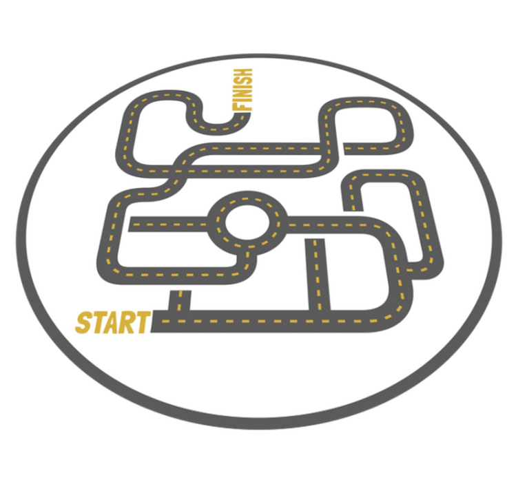 Roadway Adventure vinyl rug gaming - TenStickers