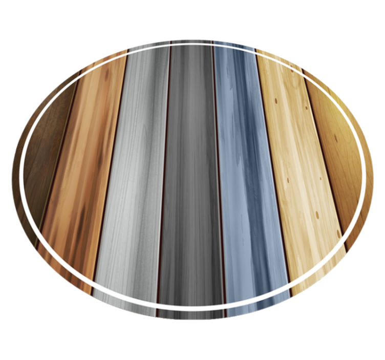 Striped Timber Circlet wood effect vinyl rug - TenStickers
