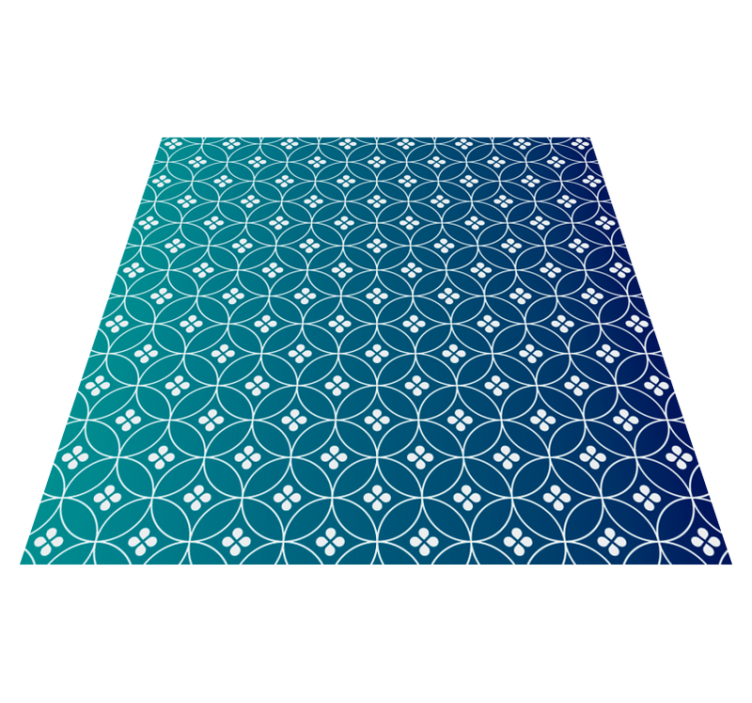 Geometric Blue Layer geometric vinyl rug - TenStickers